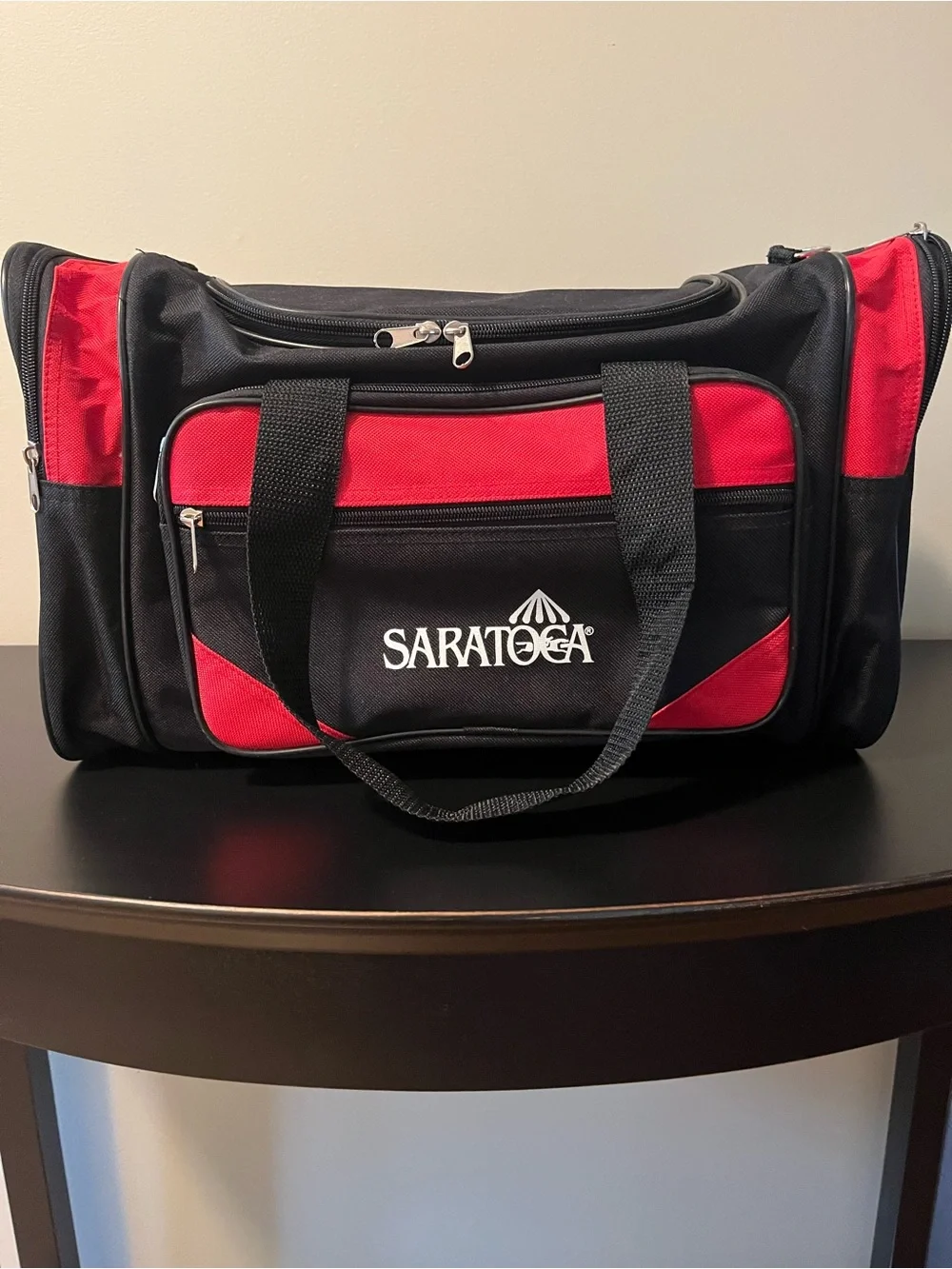 Saratoga Racetrack Duffel Bag Black & Red